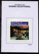 Equatorial Guinea 1976 Butterflies 60EK Polygonia c. album proof in issued colours mounted on small card - as Michel 970