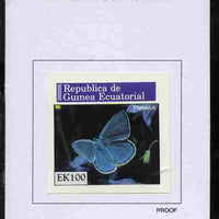 Equatorial Guinea 1976 Butterflies 100EK Plebejus proof in issued colours mounted on small card - as Michel 971