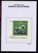 Equatorial Guinea 1977 Dogs 50EK Poodle proof in issued colours mounted on small card - as Michel 1134