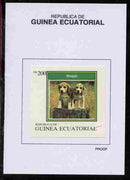 Equatorial Guinea 1977 Dogs 200EK Beagle proof in issued colours mounted on small card - as Michel 1136