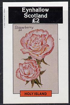 Eynhallow 1982 Roses (Strawberry Ice) imperf deluxe sheet (£2 value) unmounted mint