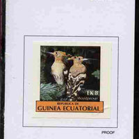 Equatorial Guinea 1977 Birds 8EK Woodpecker proof in issued colours mounted on small card - as Michel 1208