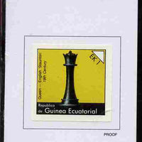 Equatorial Guinea 1976 Chessmen 1EK Queen (English Staunton) proof in issued colours mounted on small card - as Michel 956