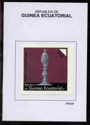 Equatorial Guinea 1976 Chessmen 8EK Bishop proof in issued colours mounted on small card - as Michel 959