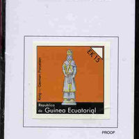 Equatorial Guinea 1976 Chessmen 15EK King (German Porcelain) proof in issued colours mounted on small card - as Michel 960