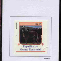 Equatorial Guinea 1976 Horses 15EK Haflinger proof in issued colours mounted on small card - as Michel 809
