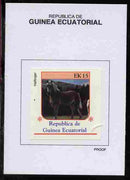 Equatorial Guinea 1976 Horses 15EK Haflinger proof in issued colours mounted on small card - as Michel 809