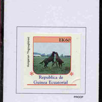 Equatorial Guinea 1976 Horses 60EK Hungarian Thoroughbred proof in issued colours mounted on small card - as Michel 811