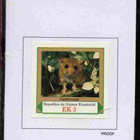 Equatorial Guinea 1977 European Animals 3EK Fieldmouse proof in issued colours mounted on small card - as Michel 1138