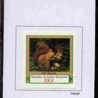 Equatorial Guinea 1977 European Animals 8EK Red Squirrel proof in issued colours mounted on small card - as Michel 1140