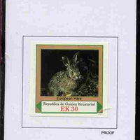 Equatorial Guinea 1977 European Animals 30EK European Hare proof in issued colours mounted on small card - as Michel 1142