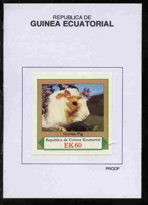 Equatorial Guinea 1977 European Animals 60EK Guinea Pig proof in issued colours mounted on small card - as Michel 1143