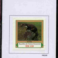 Equatorial Guinea 1977 European Animals 100EK Ermine proof in issued colours mounted on small card - as Michel 1144