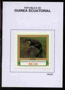 Equatorial Guinea 1977 European Animals 100EK Ermine proof in issued colours mounted on small card - as Michel 1144