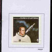 Equatorial Guinea 1978 USA Astronauts 1EK Charles Conrad proof in issued colours mounted on small card - as Michel 1411