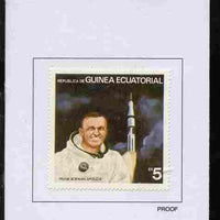 Equatorial Guinea 1978 USA Astronauts 5EK Frank Borman proof in issued colours mounted on small card - as Michel 1413