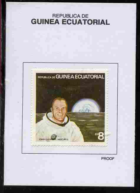 Equatorial Guinea 1978 USA Astronauts 8EK John Glenn proof in issued colours mounted on small card - as Michel 1414