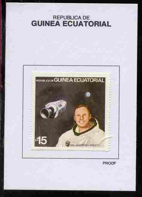 Equatorial Guinea 1978 USA Astronauts 15EK Neil Armstrong proof in issued colours mounted on small card - as Michel 1415
