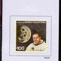 Equatorial Guinea 1978 USA Astronauts 100EK James Lovell Jr proof in issued colours mounted on small card - as Michel 1418