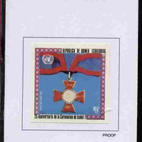 Equatorial Guinea 1978 Coronation 25th Anniversary (Medals) 8EK Royal Red Cross 1883 proof in issued colours mounted on small card - as Michel 1389
