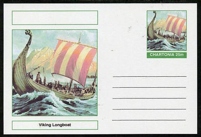 Chartonia (Fantasy) Ships - Viking Longboat postal stationery card unused and fine