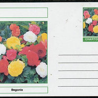 Chartonia (Fantasy) Flowers - Begonia postal stationery card unused and fine