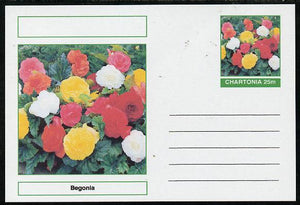 Chartonia (Fantasy) Flowers - Begonia postal stationery card unused and fine