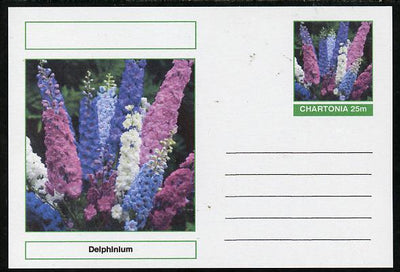 Chartonia (Fantasy) Flowers - Delphinium postal stationery card unused and fine