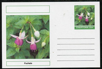 Chartonia (Fantasy) Flowers - Fuchsia postal stationery card unused and fine