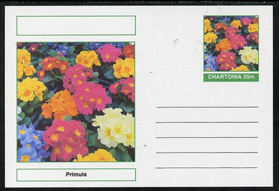 Chartonia (Fantasy) Flowers - Primula postal stationery card unused and fine