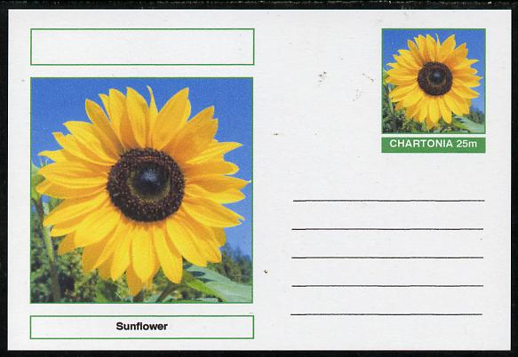 Chartonia (Fantasy) Flowers - Sunflower postal stationery card unused and fine