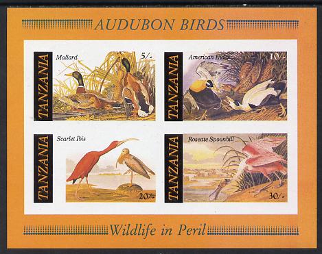 Tanzania 1986 John Audubon Birds m/sheet imperf (as SG MS 468) unmounted mint