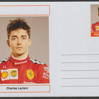 Palatine (Fantasy) Personalities - Charles Leclerc (F1) glossy postal stationery card unused and fine