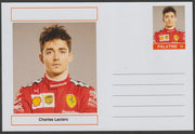 Palatine (Fantasy) Personalities - Charles Leclerc (F1) glossy postal stationery card unused and fine