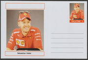 Palatine (Fantasy) Personalities - Sebastian Vettel (F1) glossy postal stationery card unused and fine
