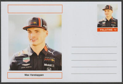 Palatine (Fantasy) Personalities - Max Verstappen (F1) glossy postal stationery card unused and fine
