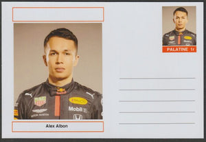 Palatine (Fantasy) Personalities - Alex Albon (F1) glossy postal stationery card unused and fine