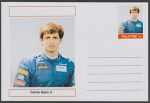 Palatine (Fantasy) Personalities - Carlos Sainz Jr (F1) glossy postal stationery card unused and fine