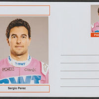 Palatine (Fantasy) Personalities - Sergio Perez (F1) glossy postal stationery card unused and fine