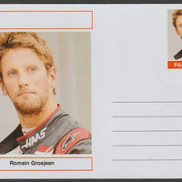 Palatine (Fantasy) Personalities - Romain Grosjean (F1) glossy postal stationery card unused and fine