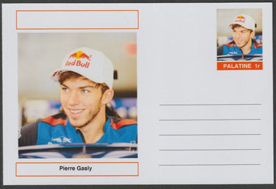 Palatine (Fantasy) Personalities - Pierre Gasly (F1) glossy postal stationery card unused and fine