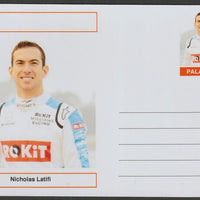 Palatine (Fantasy) Personalities - Nicholas Latifi (F1) glossy postal stationery card unused and fine