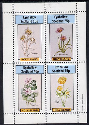 Eynhallow 1981 Flowers #03 (Edelweiss, Alpine Aster, Hepatica & Globe Flower) perf,set of 4 values (10p to 75p) unmounted mint