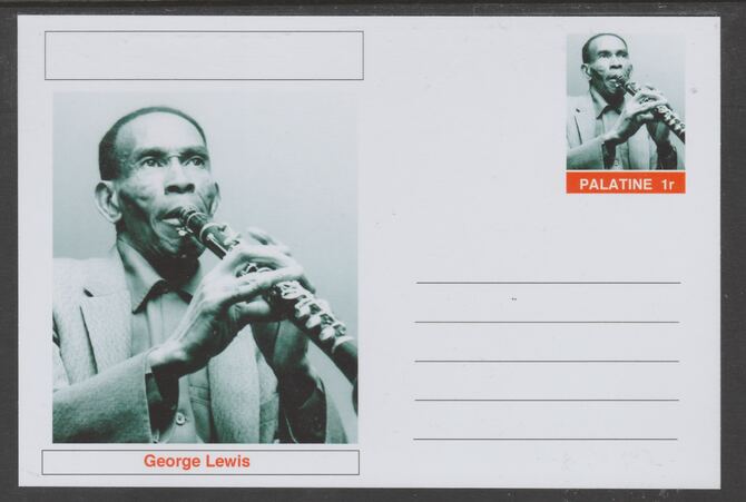 Palatine (Fantasy) Personalities - George Lewis glossy postal stationery card unused and fine