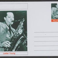 Palatine (Fantasy) Personalities - Lester Young glossy postal stationery card unused and fine