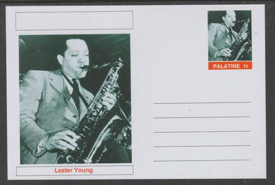 Palatine (Fantasy) Personalities - Lester Young glossy postal stationery card unused and fine