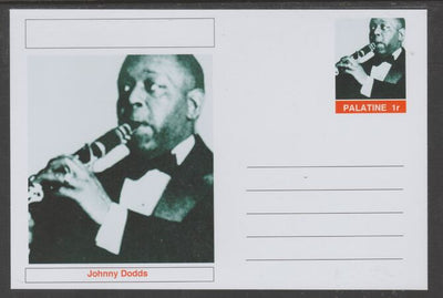 Palatine (Fantasy) Personalities - Johnny Dodds glossy postal stationery card unused and fine