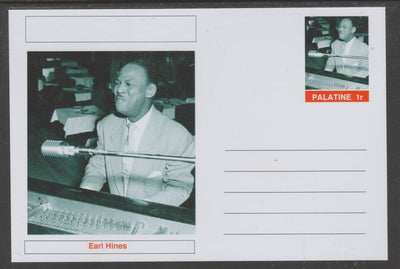 Palatine (Fantasy) Personalities - Earl Hines glossy postal stationery card unused and fine