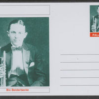 Palatine (Fantasy) Personalities - Bix Beiderbecke glossy postal stationery card unused and fine