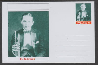 Palatine (Fantasy) Personalities - Bix Beiderbecke glossy postal stationery card unused and fine